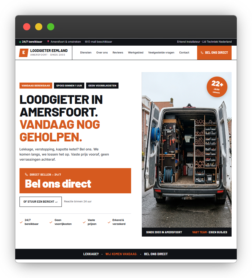 Nieuwe website loodgieter